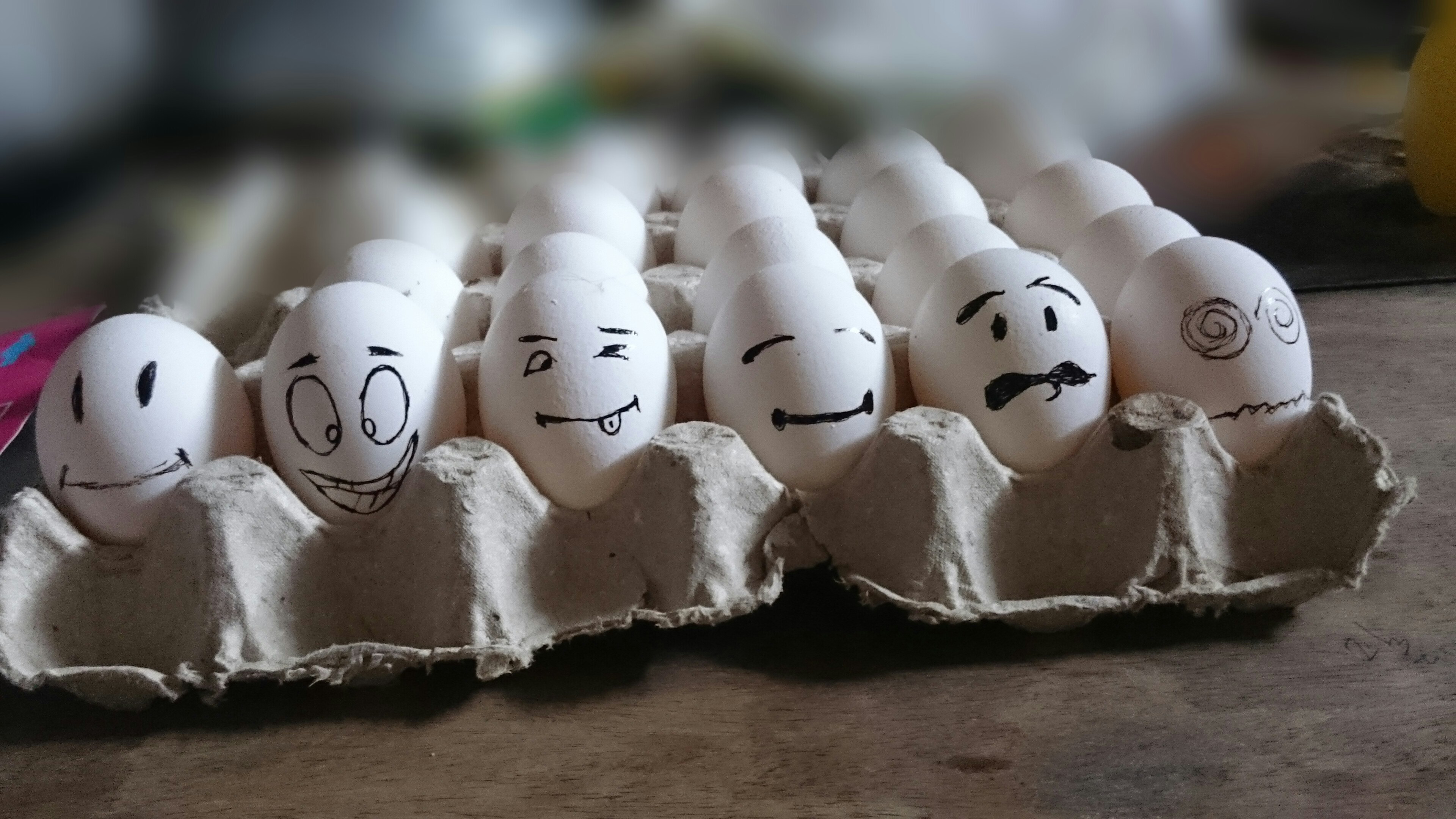 Eggs, waiting to fall